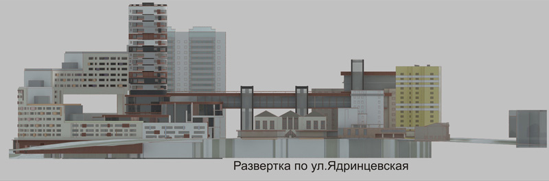 Проект реконструкции квартала в центре Новосибирска. Архитектор Торсунова Анастасия
