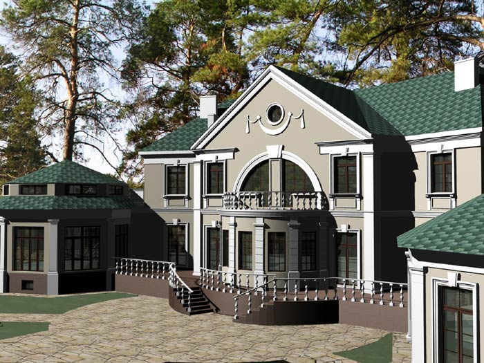 Проект индивидуального жилого дома с гаражом-стоянкой, бассейном и зимним садом. АПМ-Сайт