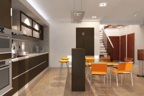 Проект интерьера 2-х уровневой 3-х комнатной квартиры. АФ-студия. Архитекторы: Антонов Дмитрий - Фаткин Иван