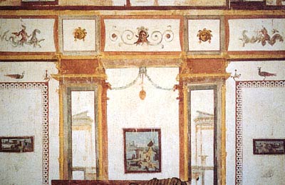 Domus_Aurea. Золотой дом императора Нерона. Сохранившаяся часть росписи в подвальном помещении