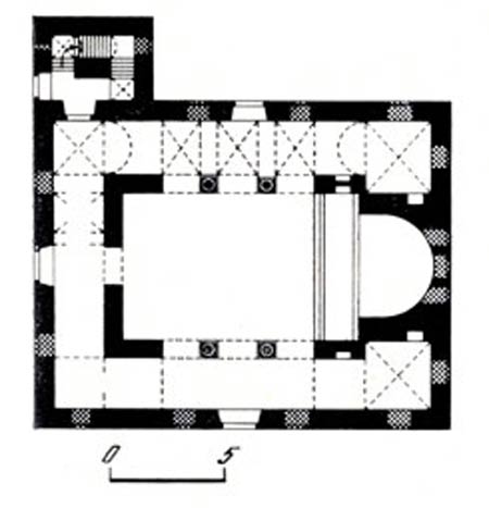 Византийская архитектура. Карс-ибн-Вардан. Церковь, 564 г. План
