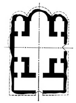 Византийская архитектура. Бююкада. Церковь, нач. VIII в. План
