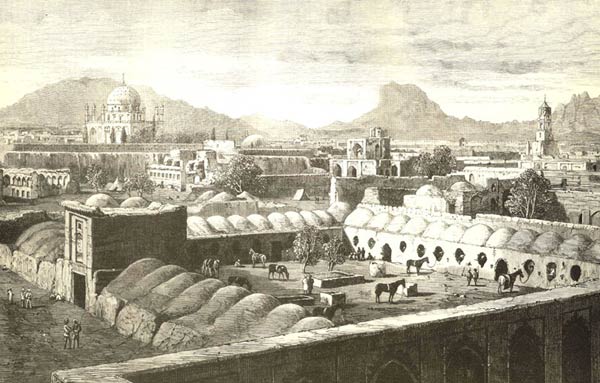 Мусульманская архитектура Афганистана. Кандагар. Гравюра XIX века