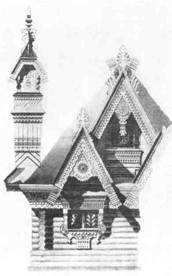 И. П. Ропет. Проект бани в Абрамцеве. Фасад, 1876 г. 