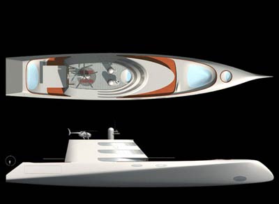 Филипп Старк. Philippe Stark. 120 m Powertboat, 2003