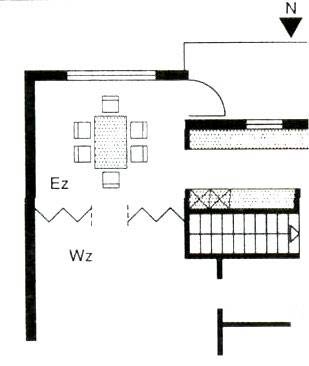 План помещений квартиры со столовой, совмещённой с гостиной