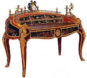 Французская мебель. Неорокайльный письменный стол с китайским лаком, 1860
