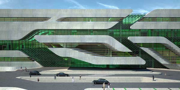 Заха Хадид (Zaha Hadid Architects): Pierres Vives building (библиотека, архив, офисные помещения), Montpellier, France, 2002—