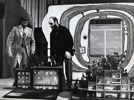 Хундертвассер на программе Евровидения «Загадай желание» с Дитмаром Шёнхерром. Дюссельдорф, 1972