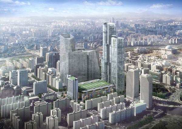 Ричард Роджерс (Richard Rogers): Parc 1, Yeouido, Seoul, South Korea (Проектируемый комплекс будет включать в себя два офисных здания, гостиницу и торговый центр. Сеул, Южная Корея), 2008—2011