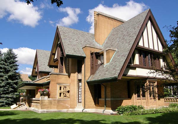 Фрэнк Ллойд Райт (Frank Lloyd Wright): Nathan G. Moore Residence, Oak Park, Illinois (Дом Натана Г. Мура, Оак-Парк, Иллинойс), 1895; частично разрушен в 1922
