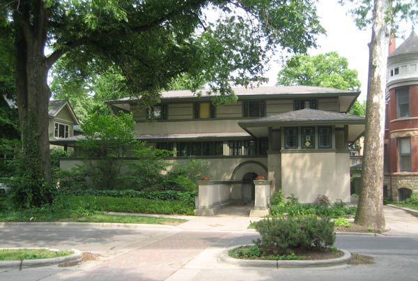 Органическая архитектура: Фрэнк Ллойд Райт (Frank Lloyd Wright): Frank W. Thomas House, Oak Park, Illinois (Дом Фрэнка Томаса, Оак-Парк, Иллинойс), 1901; реставрация 1975