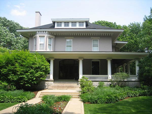 Фрэнк Ллойд Райт (Frank Lloyd Wright): William H. Copeland House, Oak Park, Illinois (Перестройка дома д-ра В.Х. Коуплэнда, (второй проект, добавлен гараж) Оак-Парк, Иллинойс), 1908