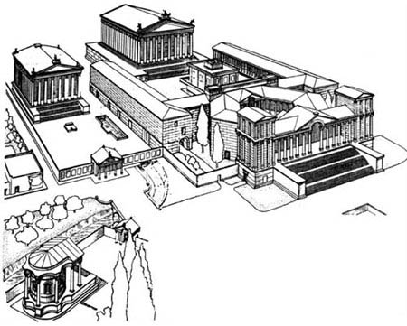 Реконструкция плана храмового комплекса в г. Баальбек (Гелиополь), Сирия 