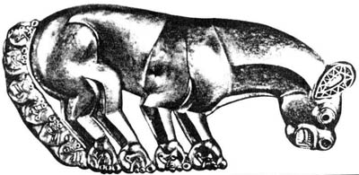 Скифская золотая пантера. Келермесский курган,  VI век до н.э.