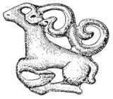 Бронзовая фигурка оленя с поджатыми ногами. Могильник Тегермансу. Восточный Памир,  V век до н.э.