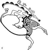 Отображение верха и низа  мироздания в символике перекрученного тела животного. Фрагмент татуировки на плече правой руки скифо-сакского вождя из второго Пазырыкского кургана. Горный Алтай, V век до н.э.