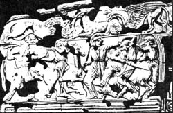 Обивка налучия из скифского кургана Солоха, V век до н.э.