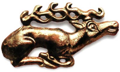 Скифский золотой олень. Костромской курган,  VI век до н.э.