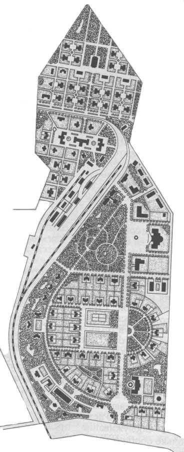 Шатура. Проект планировки посёлка, 1918 г.  А. и Л. Веснины