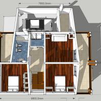 Проект двухэтажного одноквартирного дома с гаражём. 2 этаж. АФ-студия, Новосибирск. Архитектор: Антонов Дмитрий
