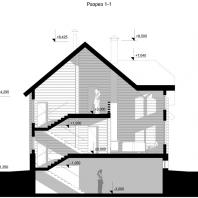 Проект индивидуального 2-х этажного деревянного жилого дома с подвалом. Архитектор Косинов С.Ю. Новосибирск