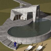 Эскизный проект летнего кафе-бара с бассейном и грилем в зоне отдыха «Приморье». Проектная мастерская «АПМ-Сайт»