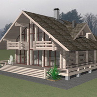 Проект загородного деревянного дома для семейного отдыха «Береста»