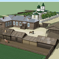 Реконструкция Спасской церкви и усадьбы казаков Первухиных в селе Олочи