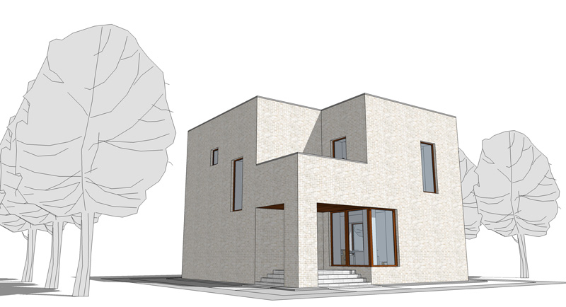 Проект кирпичного жилого дома «Хорватия», разработан в 2013 г. проектной мастерской АФ-студия, архитектор Дмитрий Антонов. Новосибирск
