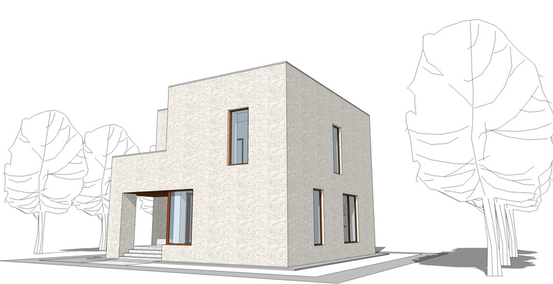 Проект кирпичного жилого дома «Хорватия», разработан в 2013 г. проектной мастерской АФ-студия, архитектор Дмитрий Антонов. Новосибирск