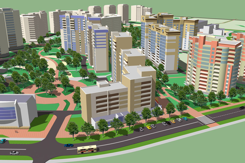 Проект-концепция комплексной застройки в микрорайоне «Затон» в Ленинском районе г. Новосибирска. Разработан архитектурно-планировочной мастерской «АПМ-Сайт»