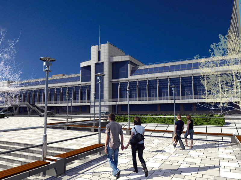 Проект реконструкции здания Речного вокзала и прилегающей территории набережной Оби. Архитектурно-планировочная мастерская «АрхиГрад»