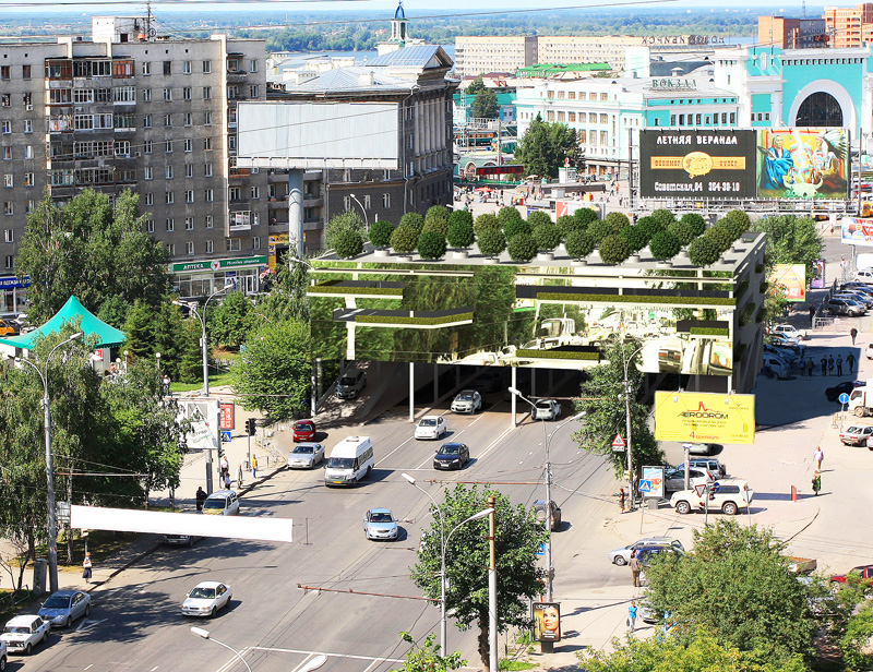 Концепт-проект надземной трехуровневой парковки. Архитектурно-строительная мастерская «М Проект». Новосибирск