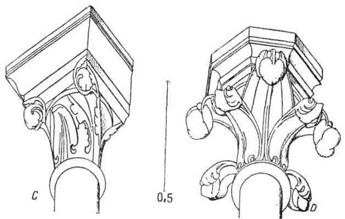 Детали и видоизменения капители в готической архитектуре. Общий вид капители, относящейся к XII в.