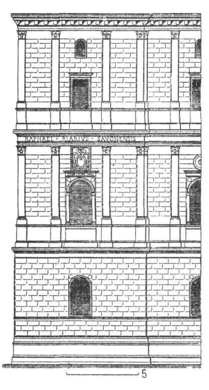 Дворцовая архитектура итальянского ренессанса. Фрагмент палаццо Канчеллариа