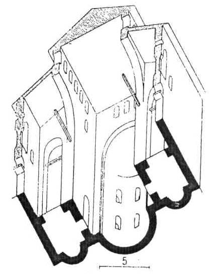 Церкви Византийской империи. План базилики в Карее (Афон)