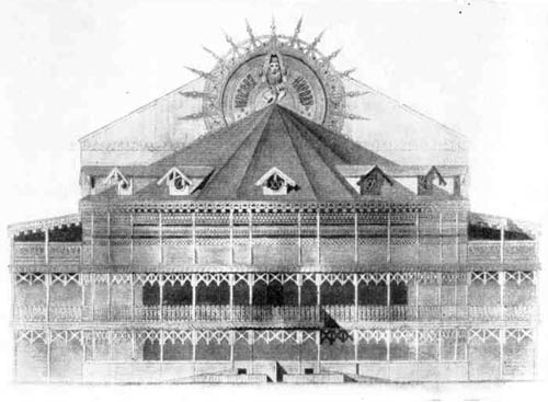 В. А. Гартман. Проект Народного театра в Москве. Фасад, 1872 г. 