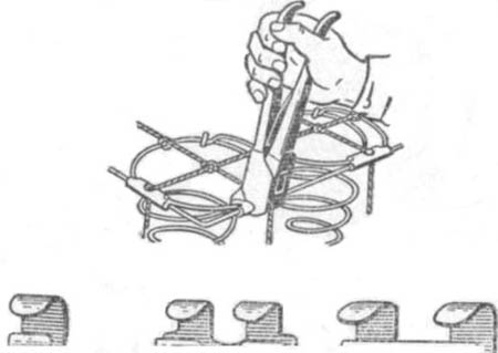 Подбор и крепление пружин для мягкой мебели: Прикрепление прута при помощи бортового прута
