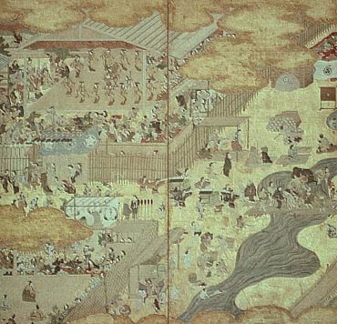 Ширма. Япония. Hanabusa Itcho. 1615-1668