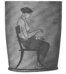 Мебель Древней Греции. Изображение клисмоса в вазовой росписи 