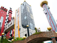 Фриденсрайх Хундертвассер. Friedensreich Hundertwasser. Завод по сжиганию мусора Maishima, Осака, Япония (Maishima Incineration Plant, Osaka) 1997—2000
