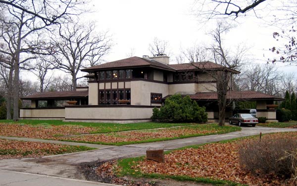 Органическая архитектура: Фрэнк Ллойд Райт (Frank Lloyd Wright): Ward Winfield Willits House, Highland Park, Illinois (Дом Уорда В. Уиллитса, Хайлэнд-Парк, Иллинойс), 1901