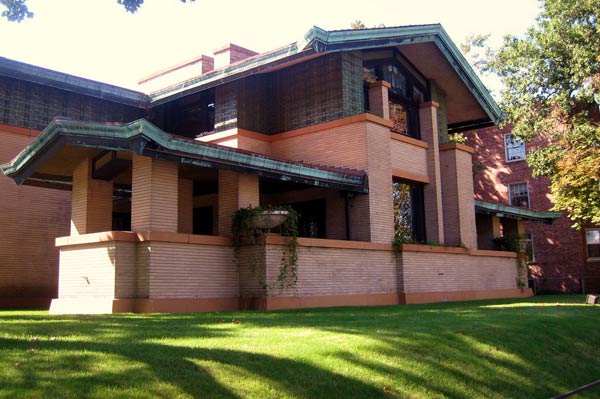 Органическая архитектура: Фрэнк Ллойд Райт (Frank Lloyd Wright): Dana-Thomas House, Springfield, Illinois (Дом Сьюзен и Лоуренс Дейна, Спрингфилд, Иллинойс), 1902—1904