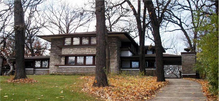 Органическая архитектура: Фрэнк Ллойд Райт (Frank Lloyd Wright): Raymond W. Evans House, Chicago, Illinois (Дом Роберта В. Эванса, Чикаго, Иллинойс), 1908