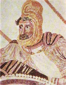 Дарий. Фрагмент мозаики - Битва Александра Македонского с Дарием 