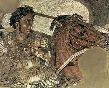 Битва Александра Македонского с Дарием, фрагмент мозаики 
