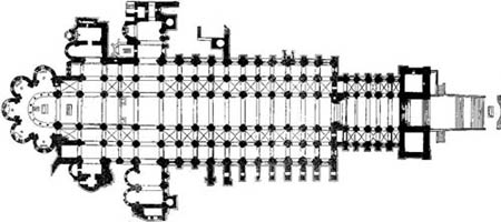 Схема Кафедрального собора в Клюни 