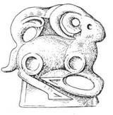 Изображение травоядного с поджатыми ногами. Могильник Памирская I, V век до н.э.