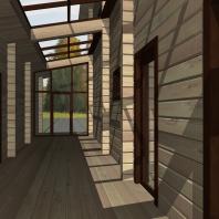 Эскизный проект двухэтажного деревянного дачного дома с подвалом, гаражом и баней. Архитектор Сергей Косинов. Новосибирск